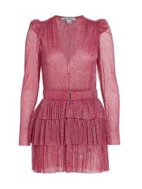 Carry Metallic Foil Ruffled Minidress - Hot Pink at Saks Fifth Avenue